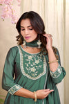 Elegant Embroidered Kurta Palazzo Set with Dupatta