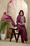 Elegant Embroidered Kurta Palazzo Set with Dupatta
