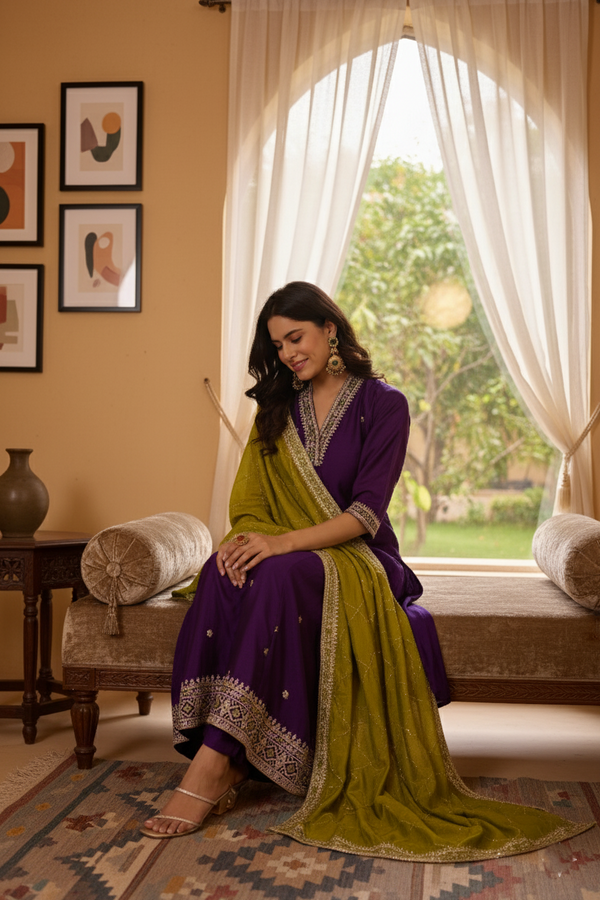 Elegant Embroidered Kurta Set with Dupatta