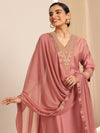 Elegant Women’s Embroidered Kurta Pant Set with Dupatta