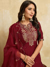 Embroidered Kurta Palazzo Set with Dupatta