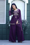Cruncy Embroidered Palazzo Suit Set