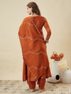 Vichitra Silk Embroidered 3-Piece Suit