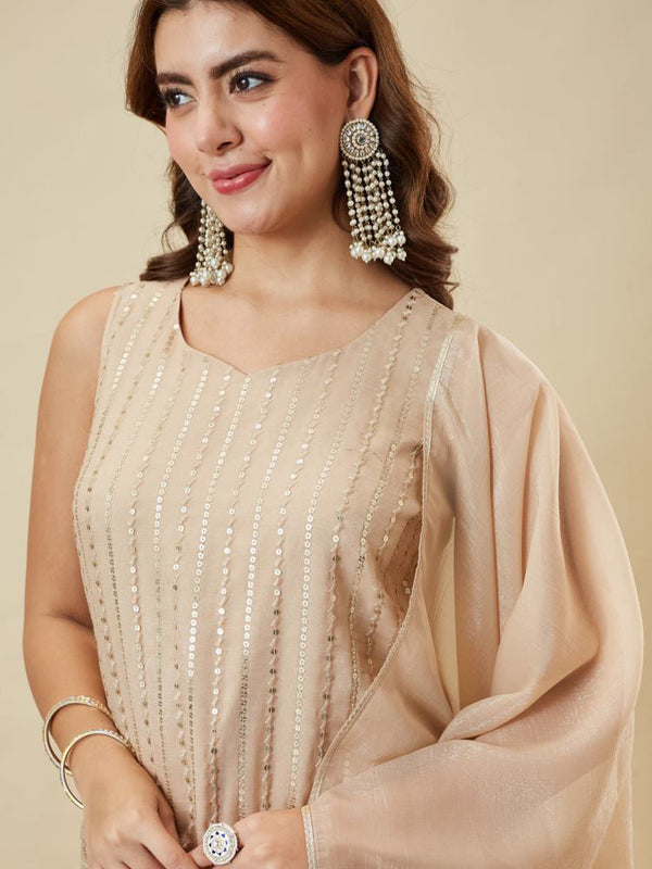 Elegant Embroidered Kurta Palazzo Set with Dupatta
