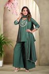 Elegant Embroidered Kurta Palazzo Set with Dupatta