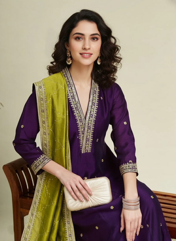 Elegant Embroidered Kurta Set with Dupatta