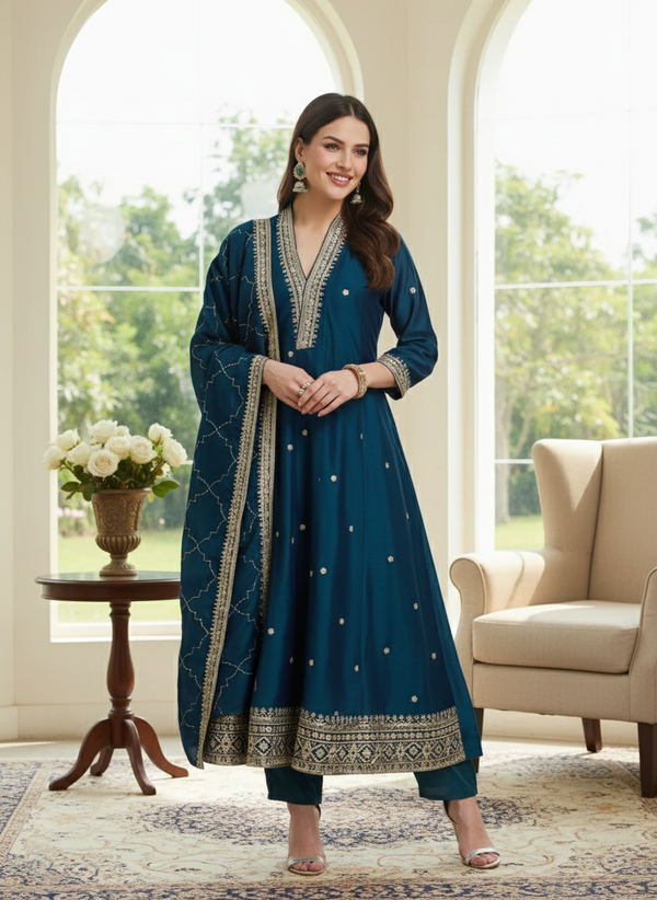 Elegant Embroidered Kurta Set with Dupatta