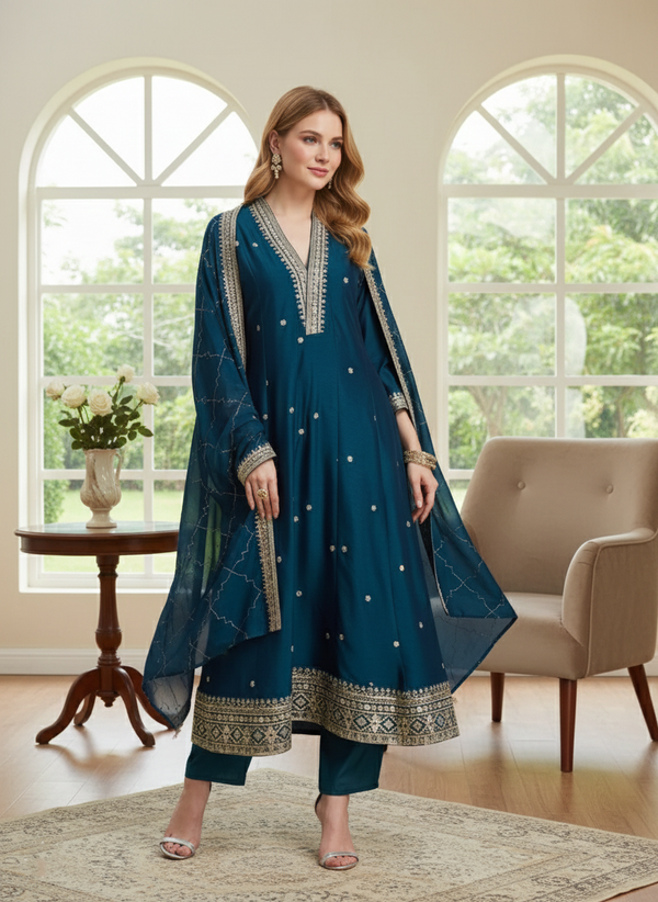 Elegant Embroidered Kurta Set with Dupatta