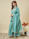 Elegant Embroidered Kurta Palazzo Set