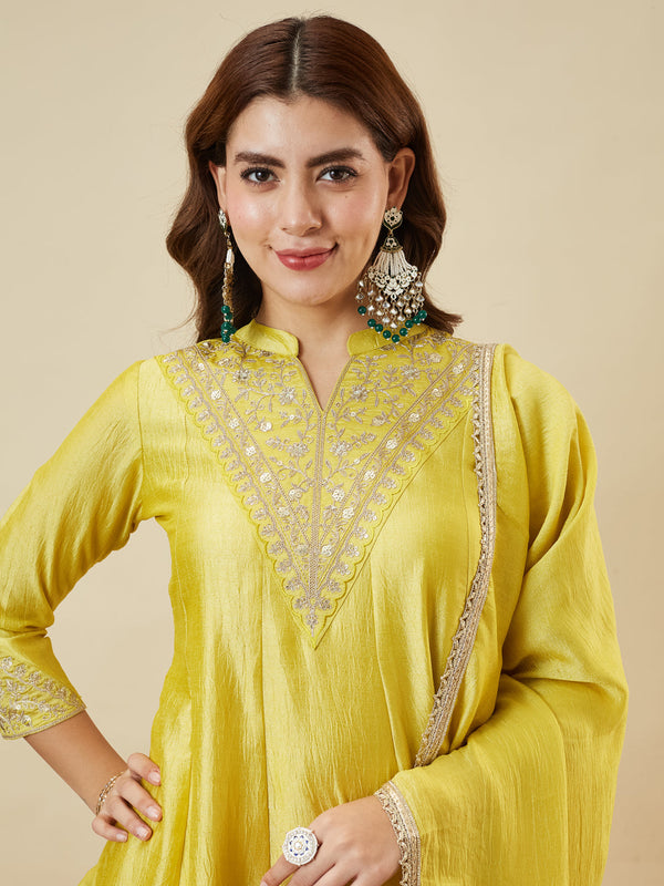Elegant Embroidered Kurta Palazzo Set