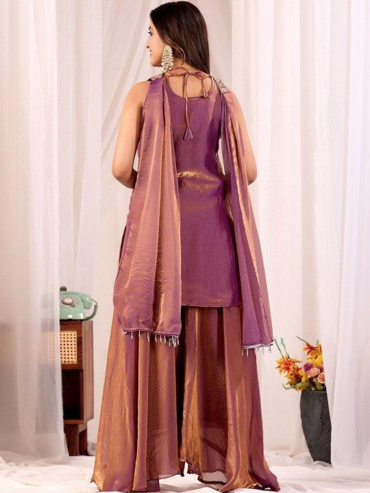 Premium Embroidered Kurta Sharara Set