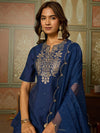 Embroidered Kurta Palazzo Set with Dupatta