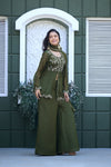 Cruncy Embroidered Palazzo Suit Set