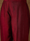 Vichitra Silk Lace Neck Straight-cut kurta Set