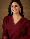 Vichitra Silk Lace Neck Straight-cut kurta Set
