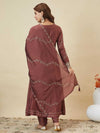 Vichitra Silk Embroidered 3-Piece Suit